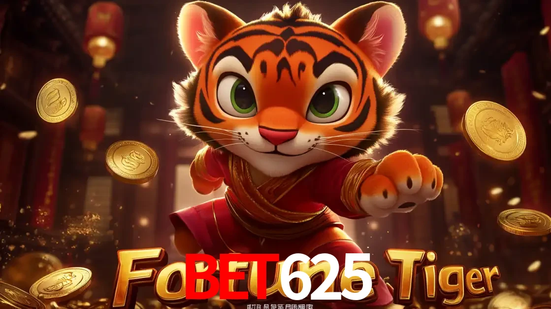 O carismático mascote do jogo de slot Fortune Tiger, um tigre fofo em pose de artes marciais, pronto para trazer sorte e multiplicadores de ganhos no cassino online BET625.